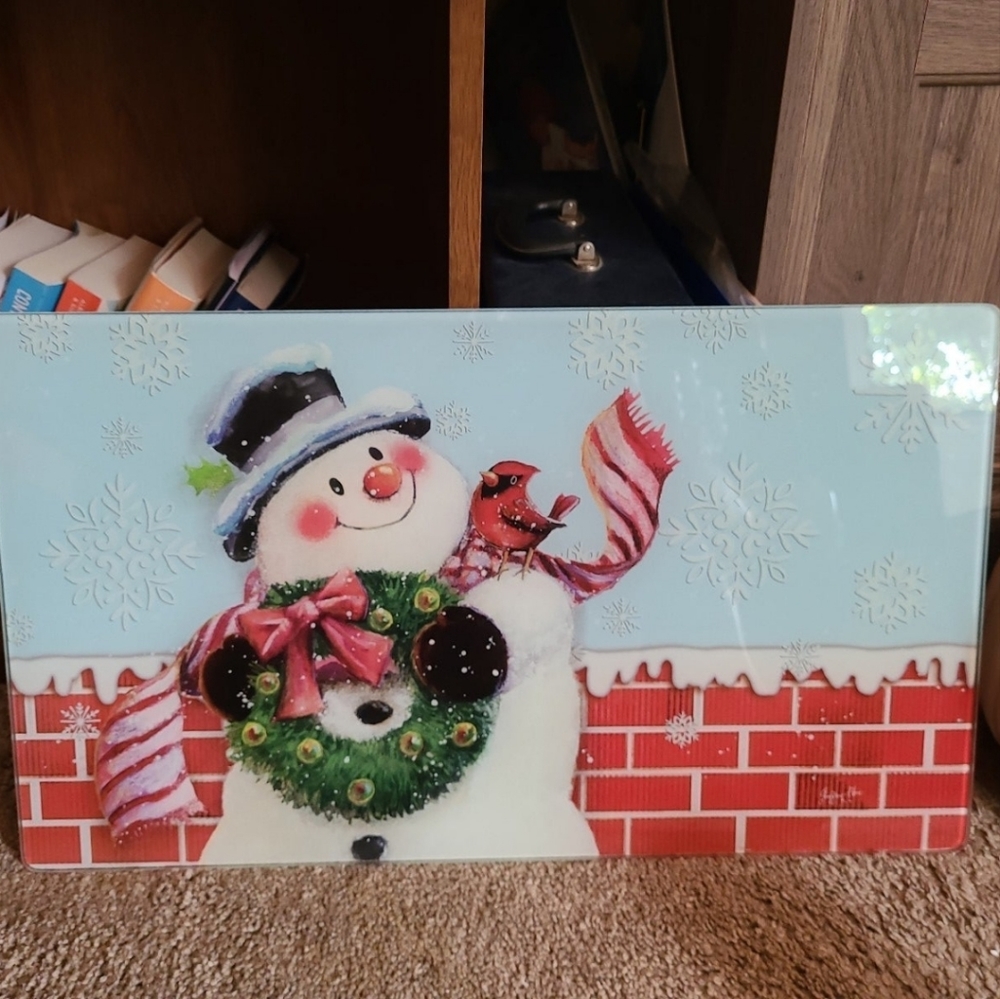Snowman cutting board